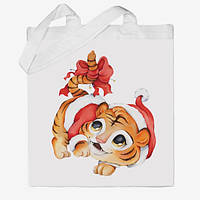 Еко-сумка, шоппер з принтом повсякденне З Новим роком