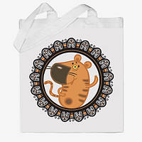 Еко-сумка, шоппер з принтом повсякденне З Новим роком