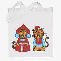 Еко-сумка, шоппер з принтом повсякденне З Новим роком