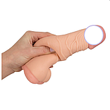 Мастурбатор 21 см фаллоїмітатор 3в1, насадка збільшувач члена, синімні іграшки для сексу, фото 6