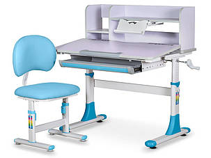 Комплект стіл-парта і стілець зростаючий для дітей школярів і дошкільнят | Evo-Kids BD-22 BL, фото 2