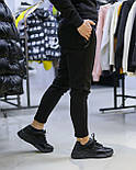 Чоловічі зимові спортивні штани фліс тринитка чорні Туреччина. Живе фото (спортивний теплі штани), фото 2