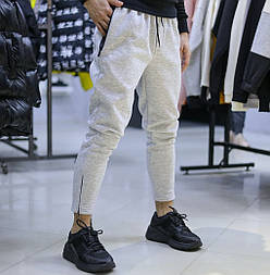 Чоловічі зимові спортивні штани фліс з тричітка сірі Туреччина. Живе фото (спортивний теплі штани)