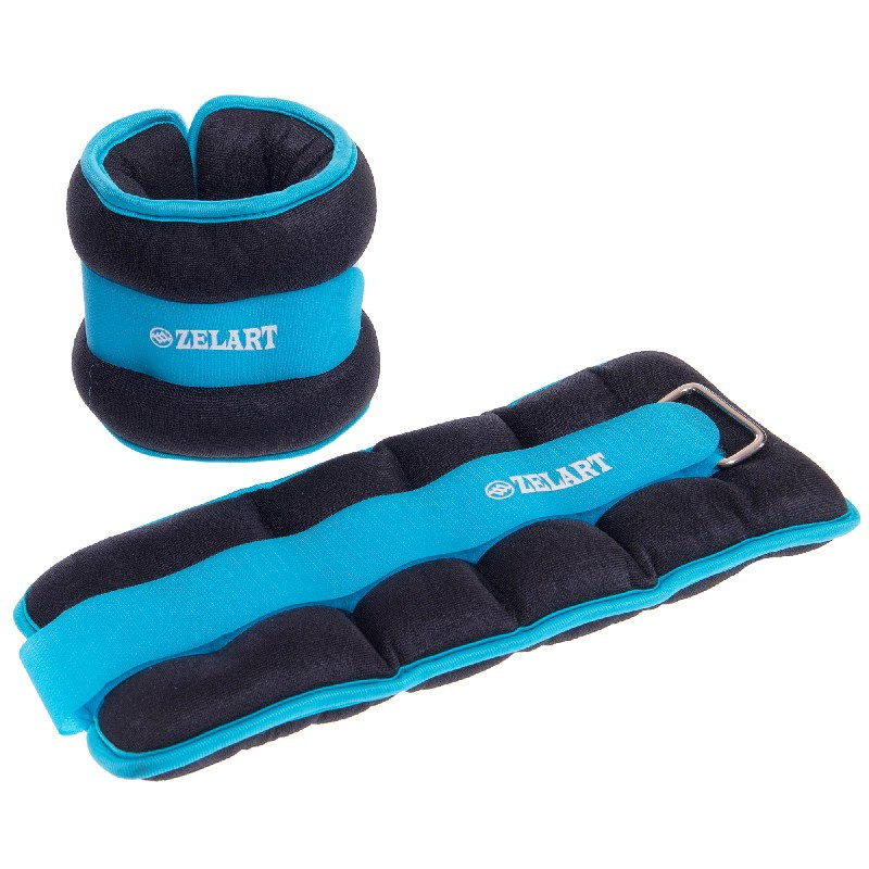 Обтяжувачі-манжети Zelart FI-2502-4 (2х2кг) блакитний