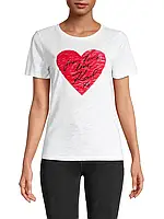 Женская футболка Karl Lagerfeld Paris Heart Graphic Slubbed T-Shirt ОРИГИНАЛ (размер S, L)