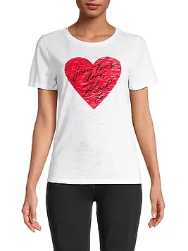 Жіноча футболка Karl Lagerfeld Paris Heart Graphic Slubbed T-Shirt ОРИГІНАЛ (розмір L)