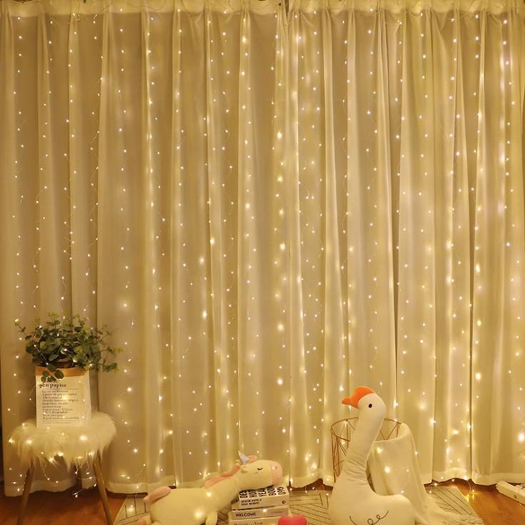 Гірлянда Xmas водоспад USB + пульт 3х2 м 200 Led WW-9 Теплий білий на мідному дроті з з'єднувачем