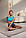 Костюм для pole dance для дівчинки дитячі спортивні шорти та топ із блакитного біфлексу з принтом Олівія р.26-44, фото 3