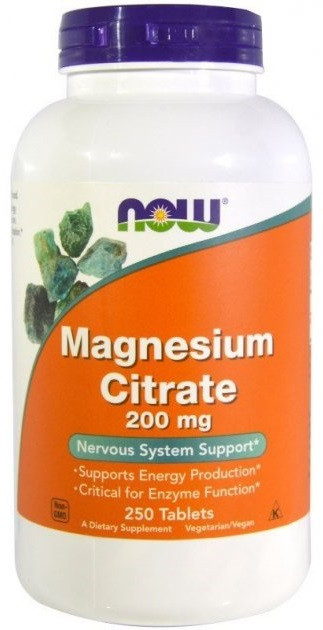 Цитрат магнію Now Foods — Magnesium Citrate 200 мг (250 таблеток)