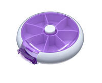 Таблетница круглая с переключателем, фиолетовая
