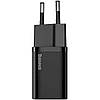 Мережевий зарядний пристрій BASEUS Super Si Quick Charger 1C 20W With Data Cable Type-C to iPhone Black, фото 5