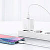 Мережевий зарядний пристрій BASEUS Super Si Quick Charger 1C 20W With Data Cable Type-C to iPhone White, фото 4