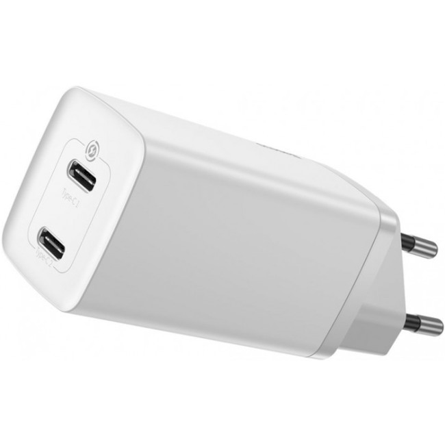 Мережевий зарядний пристрій BASEUS GaN2 Lite Quick Charger C+C 65 W White (CCGAN2L-E02)