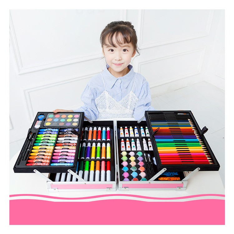 Набор для рисования в чемодане детский художественный 144 предмета Цветные карандаши Фломастеры Краски в кейсе - фото 3 - id-p1530846107
