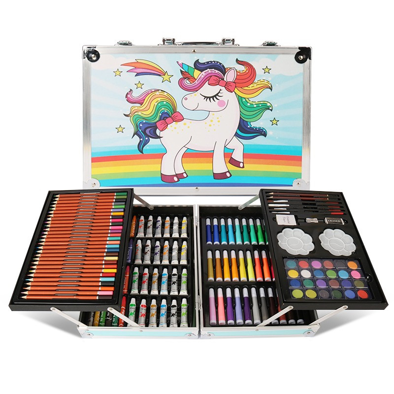 Набор для рисования в чемодане детский художественный 144 предмета Цветные карандаши Фломастеры Краски в кейсе - фото 5 - id-p1530846107