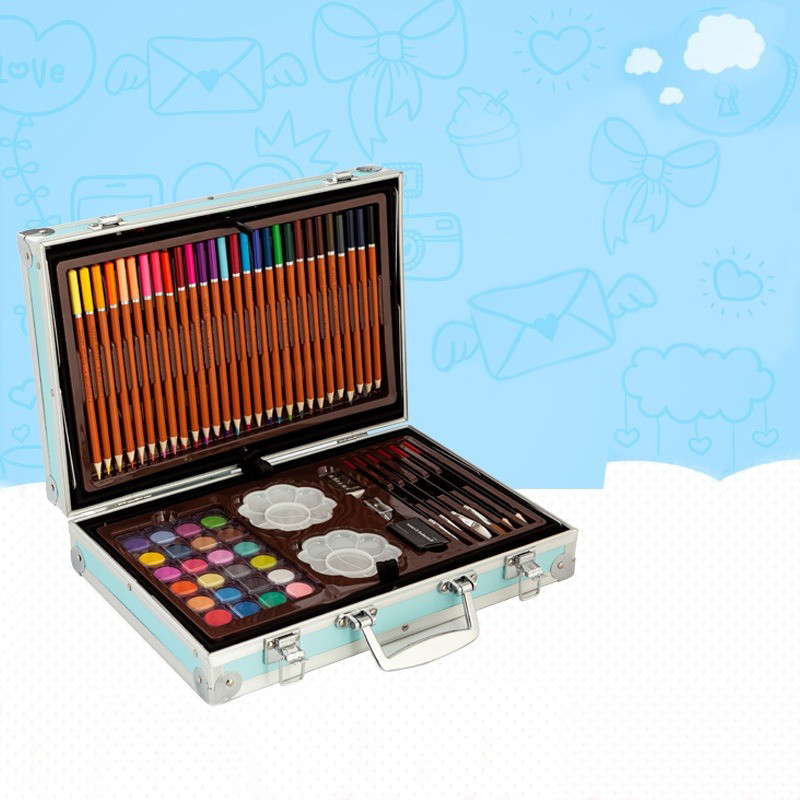 Набор для рисования в чемодане детский художественный 144 предмета Цветные карандаши Фломастеры Краски в кейсе - фото 7 - id-p1530846107