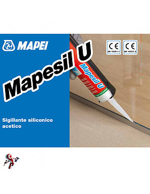 Універсальний силіконовий герметик Mapesil U White (Mapesil U Transparent/280 Mapei, фото 2