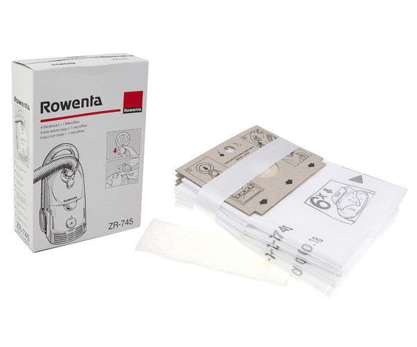 "Набір паперових мішків для порохотяга Rowenta ZR-745 (6 шт + фільтр)"