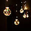 Світлодіодна гірлянда штора кульки з ялинкою лід led на вікно ялинку будинок теплий білий, фото 3