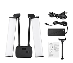 Подвійний світлодіодний лампа AL-45X double arms led fill light з тримачем для телефону, фото 2