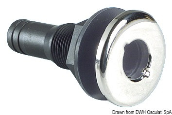 Штуцер зливу з армованого поліаміду. Чорний. Osculati, фото 1