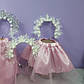 Костюм новорічний сніжинка 1-8 років спідниця рожева фатинова та обруч сніжинка 1 шт, фото 3