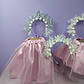 Костюм новорічний сніжинка 1-8 років спідниця рожева фатинова та обруч сніжинка 1 шт, фото 2