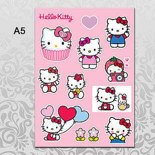 Стікери А5 Аніме Hello Kitty без порізки