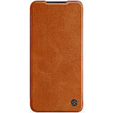 Захисний чохол-книжка Nillkin для Xiaomi Redmi 10 / Redmi 10 Prime Qin leather case Brown Коричневий, фото 3