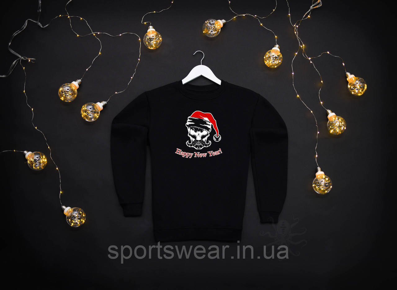 Толстовка чоловіча Світшот флісовий Sweatshirt Santa з емблемою Санта Сніговик Кофта на корпоратив Новий Рік