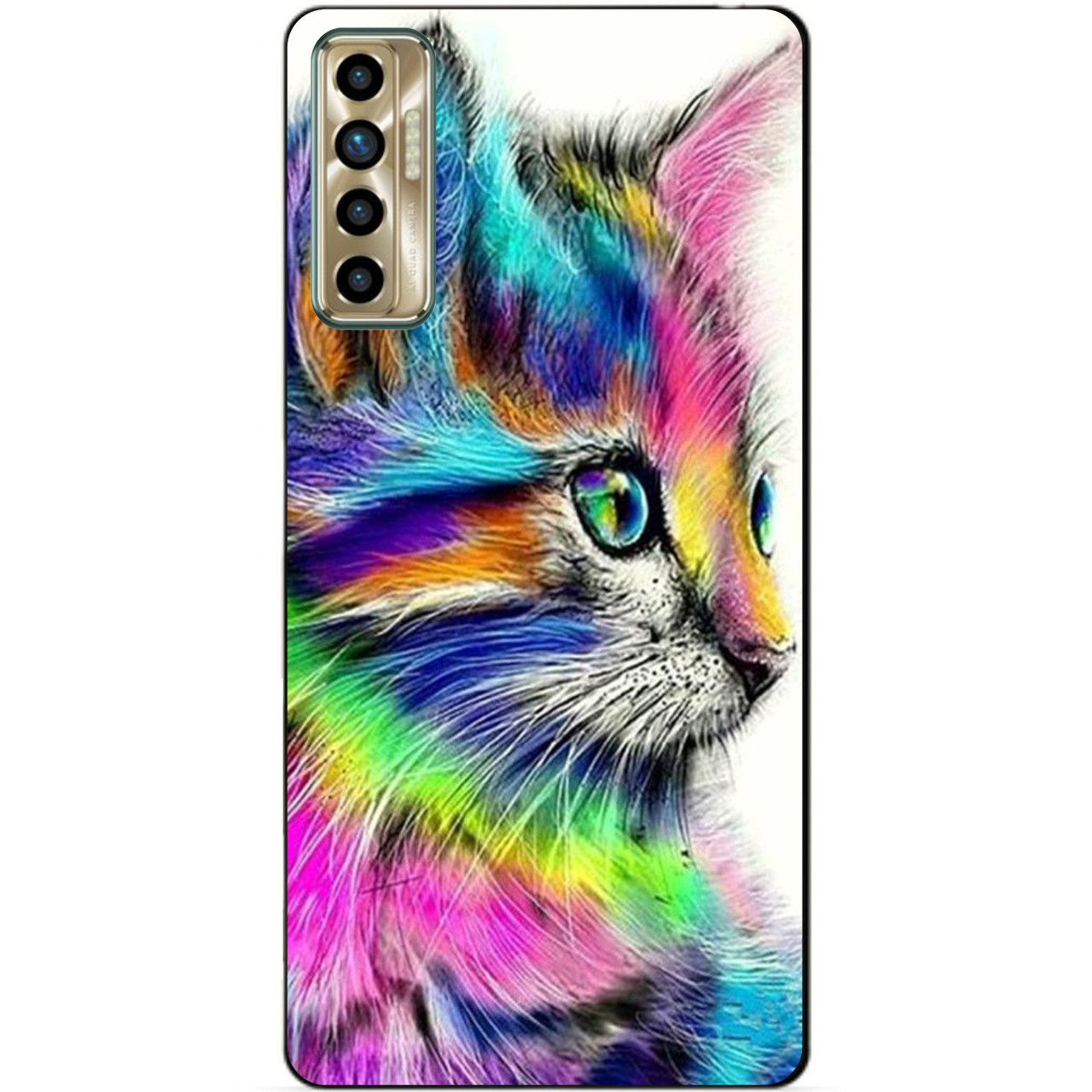 Силіконовий бампер чохол для Tecno Camon 17P з малюнком Акварельний котик