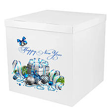 Оракал Happy New Year синій на коробку розміром 70*70см