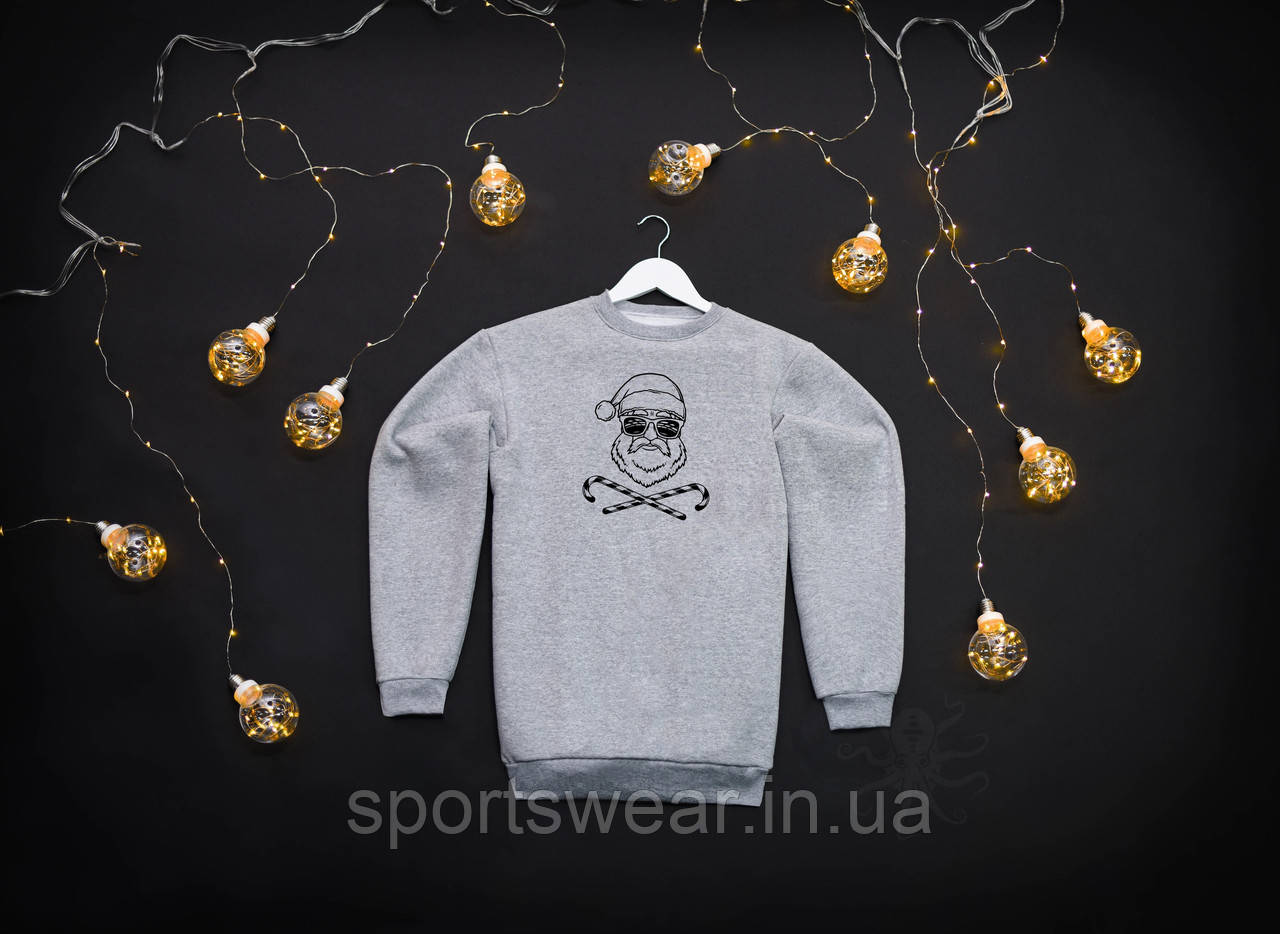 Толстовка чоловіча з логотипом Санта Santa Sweatshirt Світшот для Новорічного корпоративу Кофта флісова, фото 1