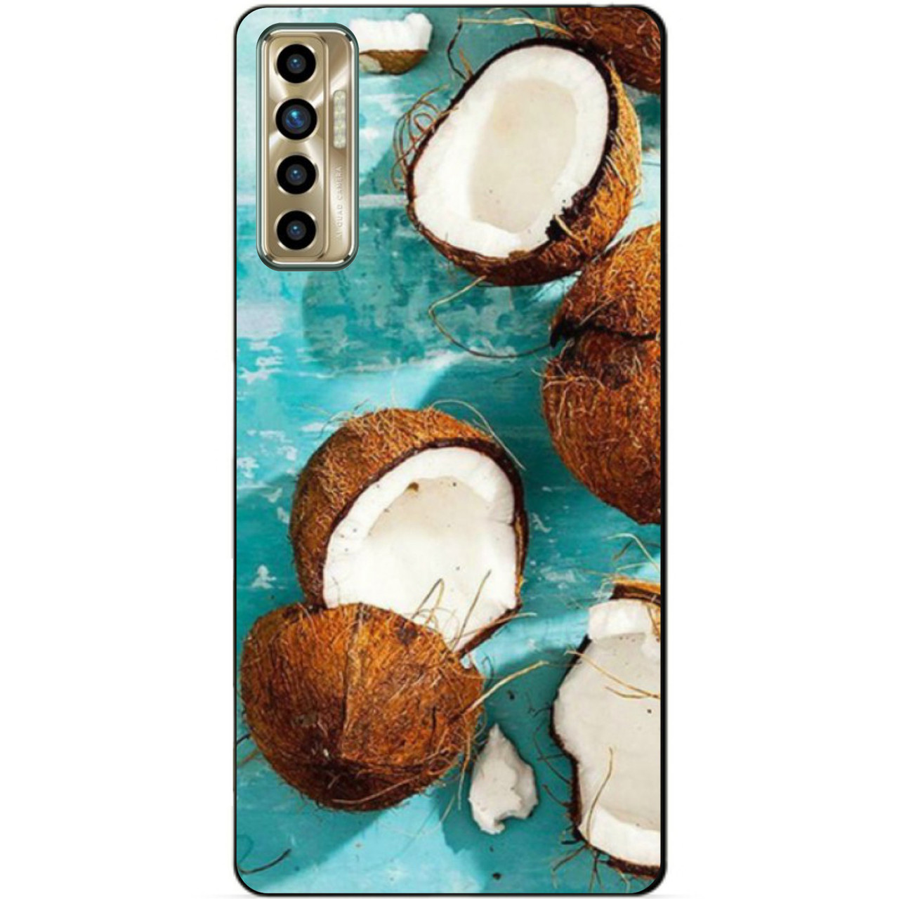 Силіконовий бампер чохол для Tecno Camon 17P з малюнком Кокоси