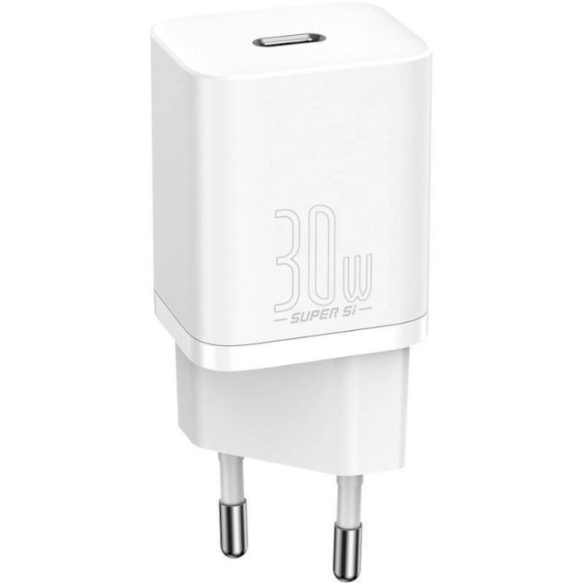 Мережевий зарядний пристрій BASEUS Super Si Quick Charger IC 30 W White (CCSUP-J02)