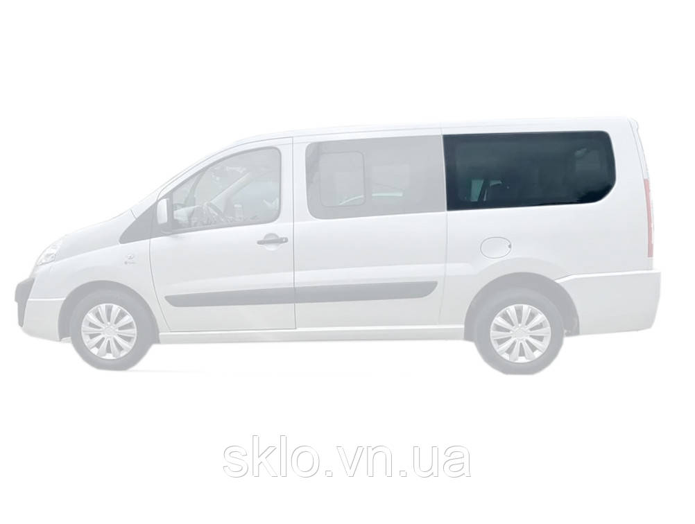 Бокове скло Citroen Jumpy (06-) Заднє салонне Ліве на Довгу базу (Сітроен Джампі)