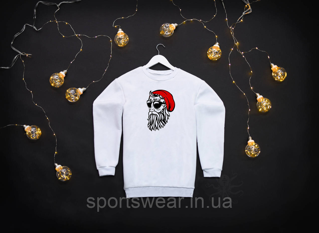 Толстовка жіноча з логотипом Сніговик Санта Sweatshirt Світшот для Новорічного корпоративу Пайта тепла