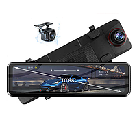 Дзеркало відеореєстратор Jansite T60S 10.88" з двома камерами | 2.5 K + 1080P | GPS | Сенсорний дисплей