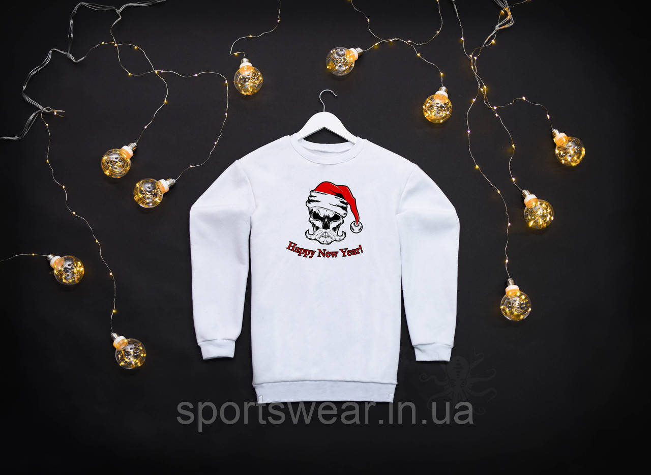 Sweatshirt Santa Світшот з принтом Санта Толстовка з новорічною тематикою Батник теплий чоловічий Светр