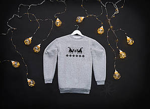 Светр чоловічий Новорічний Sweatshirt Santa Світшот з принтом Олені Санта Кофта на корпоратив Батник святковий