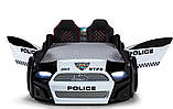 Ліжко Поліцейська машина з підсвічуванням, дверима, що відкриваються, і шкіряними м'якими бортами, фото 2