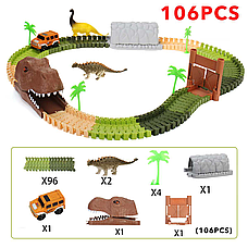 Дитяча ігрова автодорога Dinosaur Tracks 175 дет, фото 3
