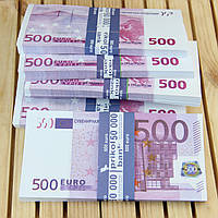 Деньги Сувенирные 500 Евро пачка 80 шт Банк приколов