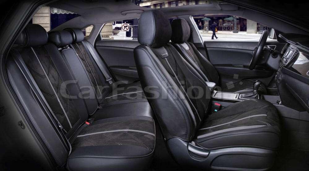 Повний комплект авточохлів CarFashion, модель START PLUS, чорний/сірий, фото 1