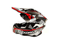 Шлем кроссовый EXDRIVE (size: XL, черно-красный матовый, EX-806 MX)