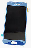 Дисплей (экран) для Samsung G920F Galaxy S6 + тачскрин, синий, Black Sapphire, OLED, хорошего качества