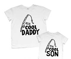 Жіночі футболки Family Look. Папа та син "Real cool daddy and son" Push IT