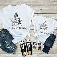 Жіночі футболки Family Look. Мама та син "Plants are friends" Push IT