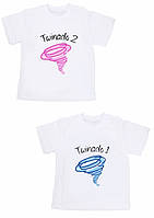 Парні футболки Family Look із принтом "Twinado 1. Twinado 2" Push IT
