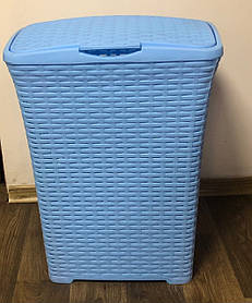 Корзина для білизни 50 л ротанг голуба